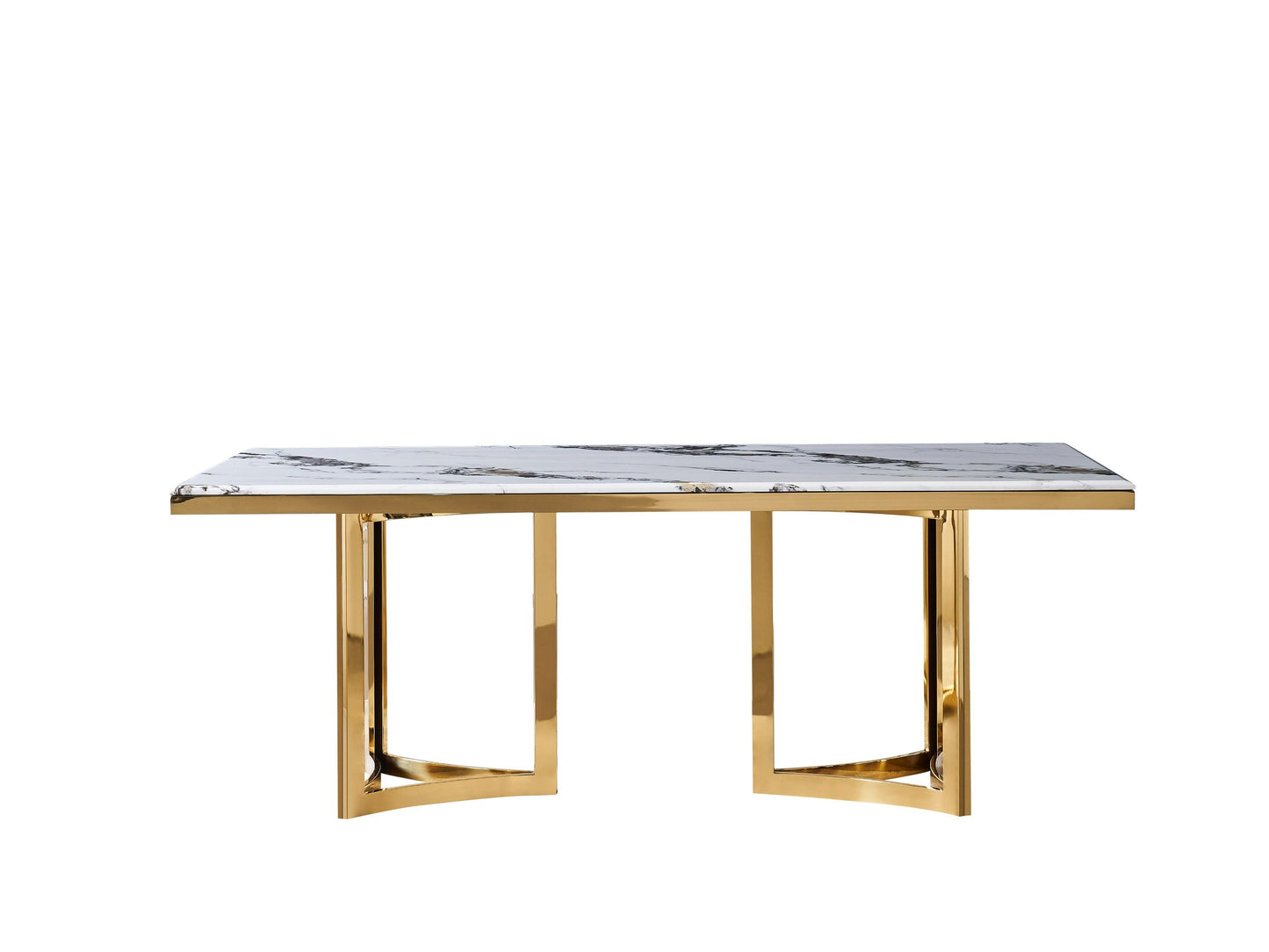 Modrest Loomis - White Marble & Gold Dining Table