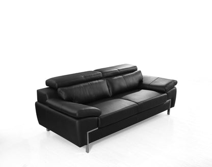 Divani Casa Grange - Modern Black Leather Sofa Set