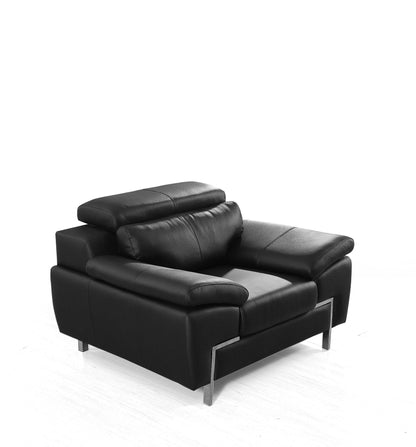 Divani Casa Grange - Modern Black Leather Sofa Set