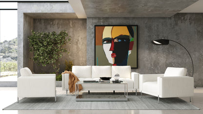 Divani Casa Schmidt Modern Off-White Fabric Sofa – Stylish Contemporary Living Room Seating