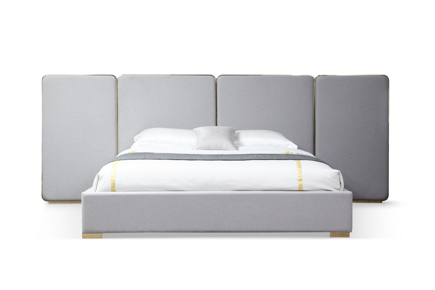 Modrest Athena - Modern Light Grey Linen + Gold Bed