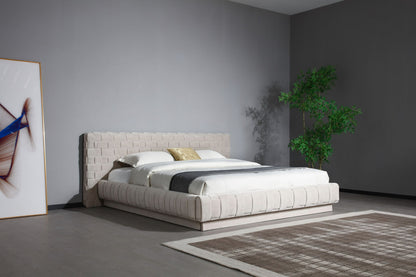 Modrest Concord Modern Light Grey Velvet Bed - Elegant and Luxurious Bedroom Centerpiece