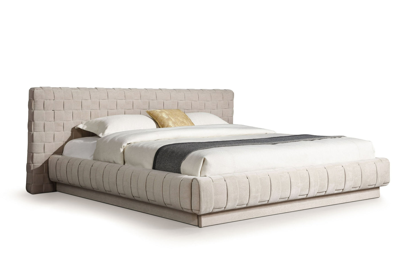 Modrest Concord - Modern Light Grey Velvet Bed