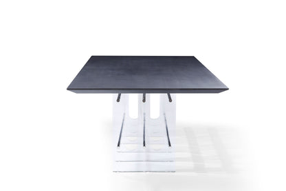 Modrest Inverness - Contemporary Black Oak + Acrylic Dining Table