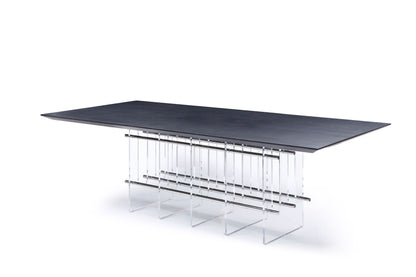 Modrest Inverness - Contemporary Black Oak + Acrylic Dining Table