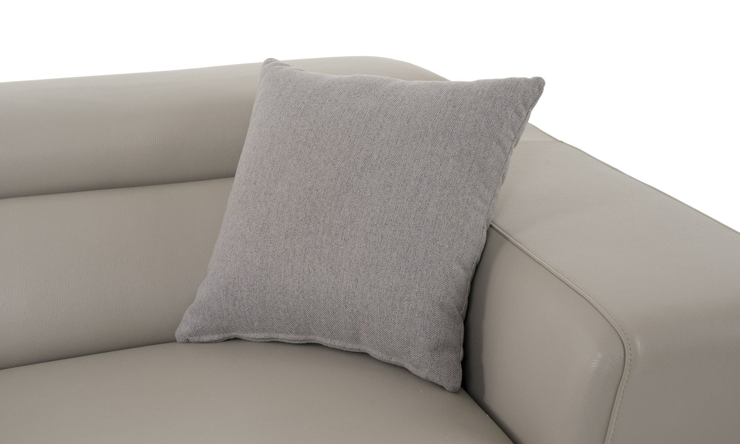 Divani Casa Pella Mini Modern Grey Italian Leather Left Facing Sectional Sofa - Elegant and Comfortable Seating for Your Living Room