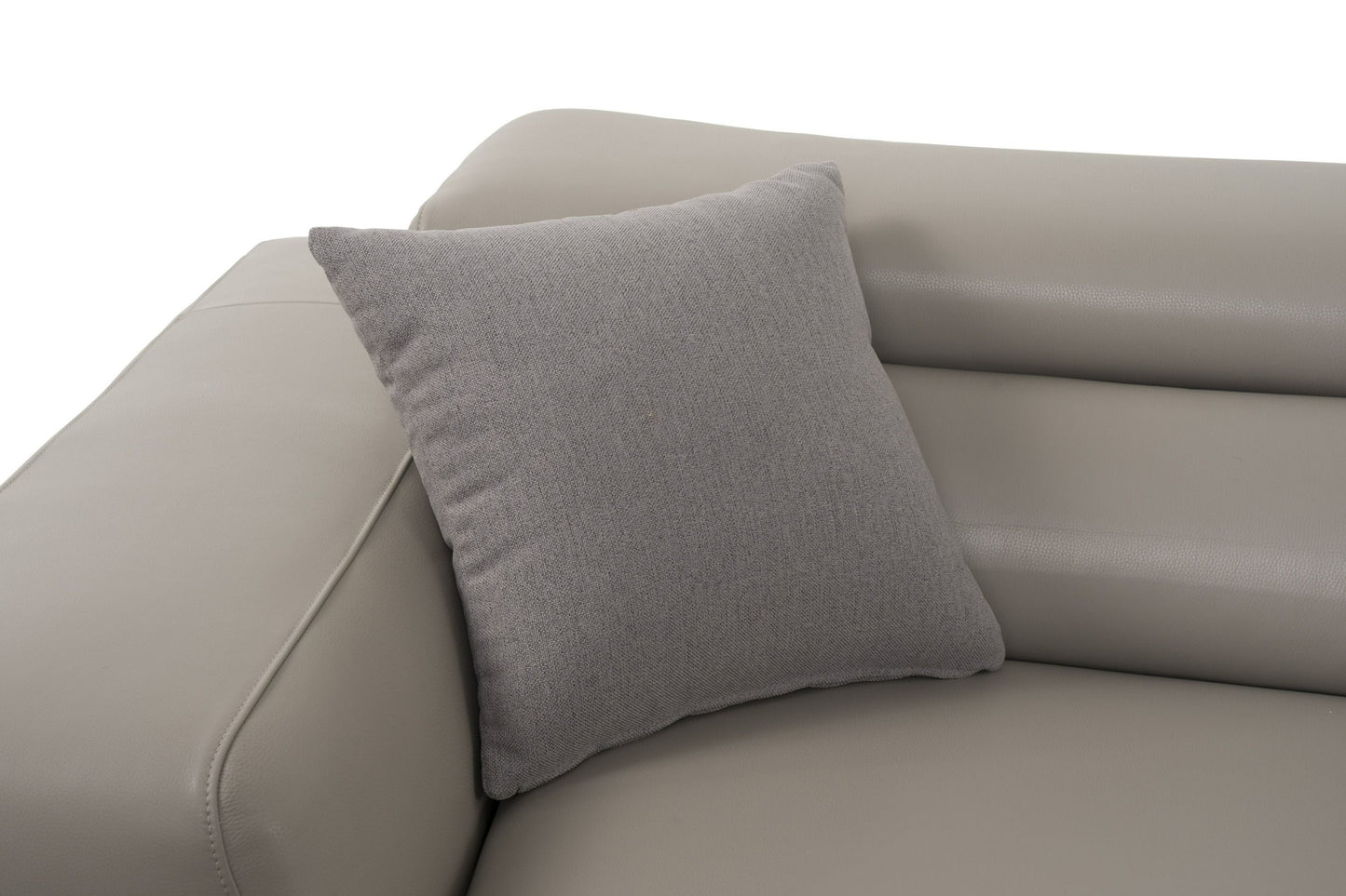 Divani Casa Pella Mini Modern Grey Italian Leather Left Facing Sectional Sofa - Elegant and Comfortable Seating for Your Living Room