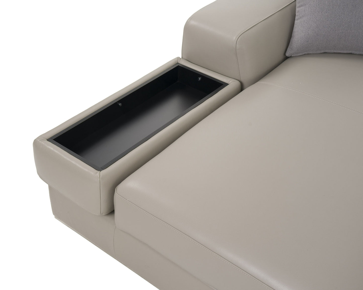 Divani Casa Pella Mini Modern Grey Italian Leather Left Facing Sectional Sofa - Elegant and Comfortable Seating for Your Living Room