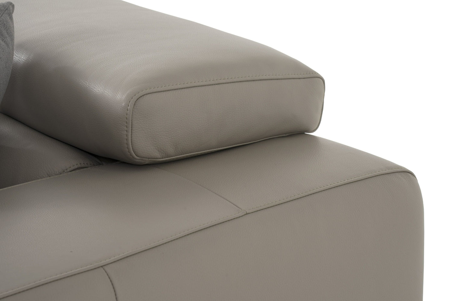 Divani Casa Pella Mini Modern Grey Italian Leather Left Facing Sectional Sofa - Elegant and Comfortable Seating for Your Living Room