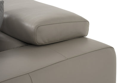 Divani Casa Pella Mini Modern Grey Italian Leather Left Facing Sectional Sofa - Elegant and Comfortable Seating for Your Living Room