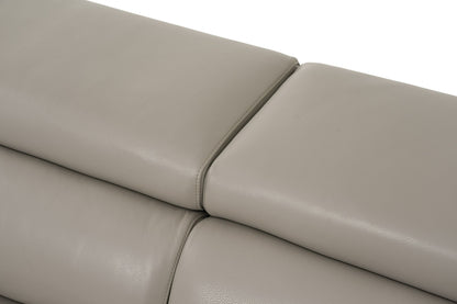 Divani Casa Pella Mini Modern Grey Italian Leather Left Facing Sectional Sofa - Elegant and Comfortable Seating for Your Living Room
