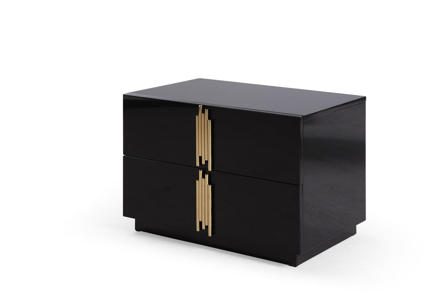 Modrest Token - Modern Black + Gold Wide Nightstand