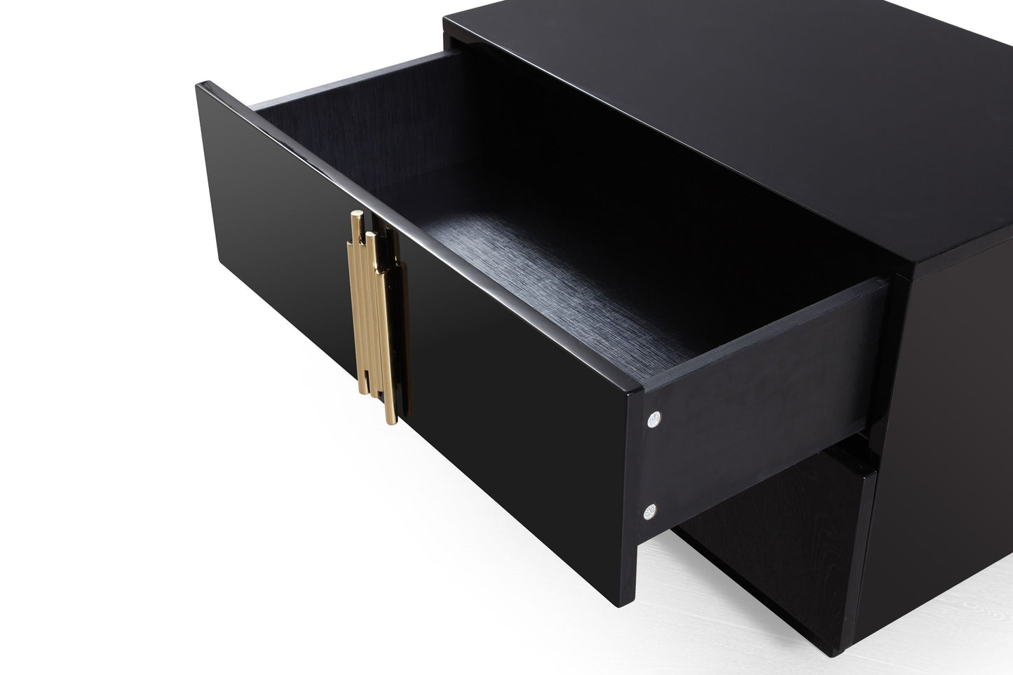 Modrest Token - Modern Black + Gold Wide Nightstand