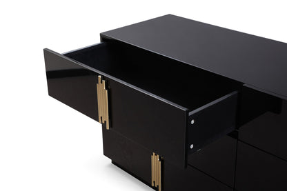 Modrest Token Modern Black & Gold Wide Dresser – Luxury Contemporary Storage