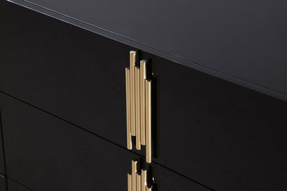 Modrest Token Modern Black & Gold Wide Dresser – Luxury Contemporary Storage