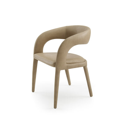 Modrest Faerron Dining Chair – Modern Tan Leatherette Design for Elegant Dining
