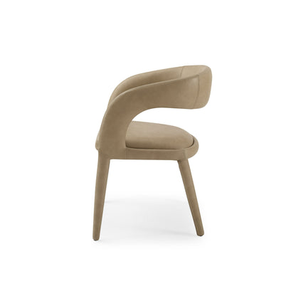 Modrest Faerron Dining Chair – Modern Tan Leatherette Design for Elegant Dining