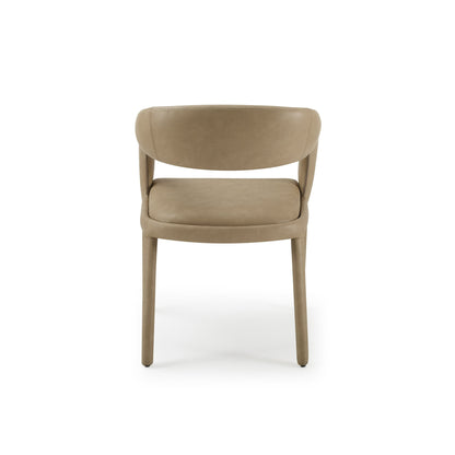 Modrest Faerron Dining Chair – Modern Tan Leatherette Design for Elegant Dining