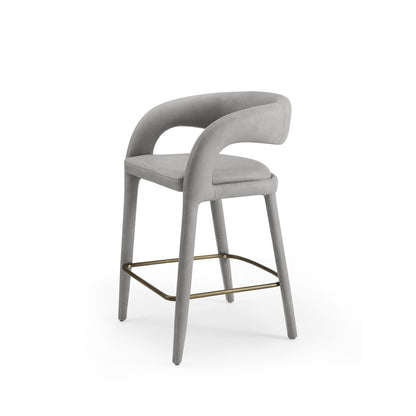 Modrest Faerron Counter Chair – Sleek Modern Design in Grey Leatherette