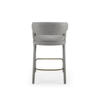 Modrest Faerron Counter Chair – Sleek Modern Design in Grey Leatherette