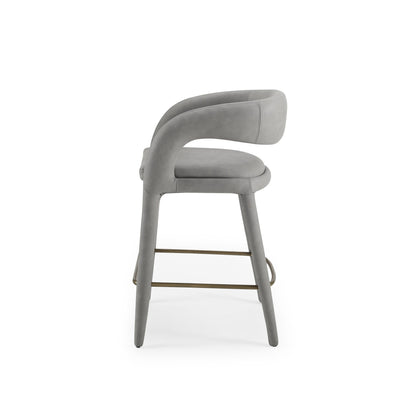 Modrest Faerron Counter Chair – Sleek Modern Design in Grey Leatherette