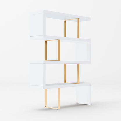 Modrest Maze - Modern White & Gold Bookcase