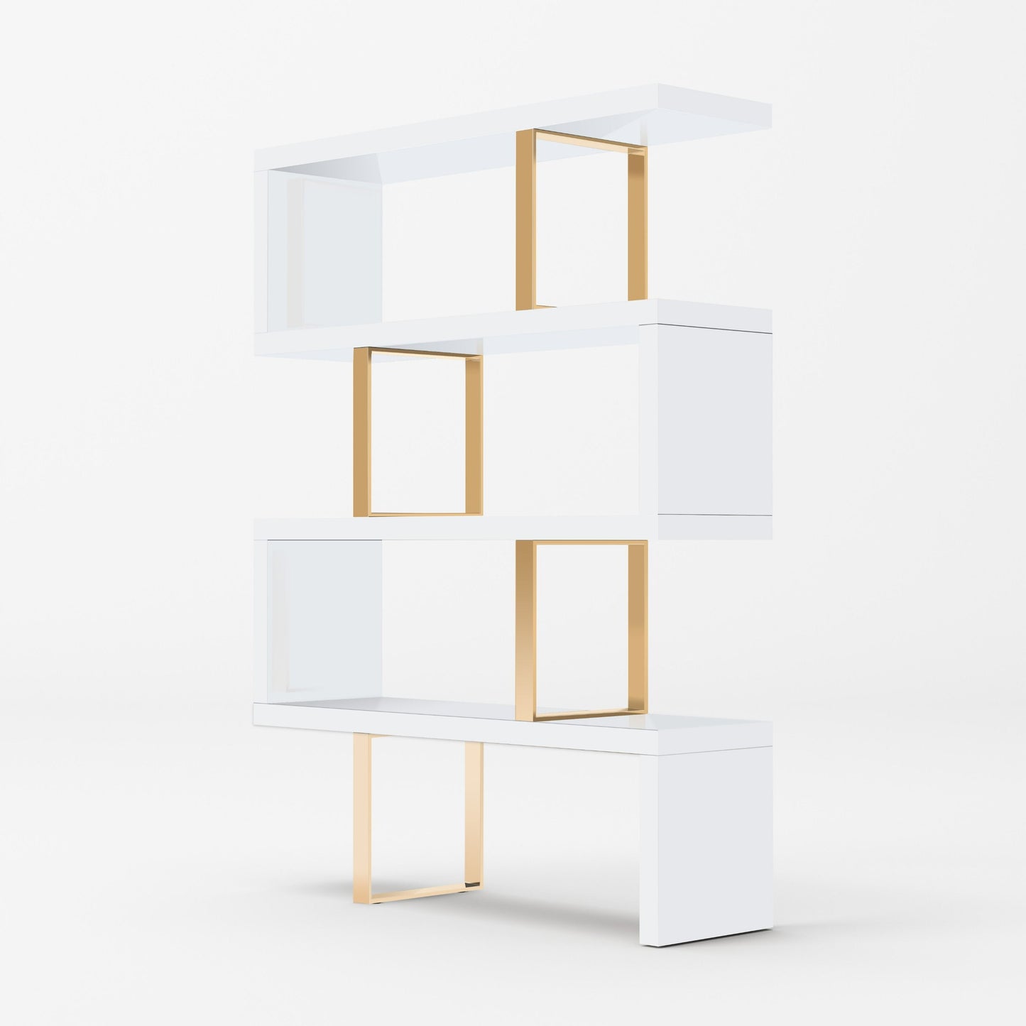 Modrest Maze - Modern White & Gold Bookcase