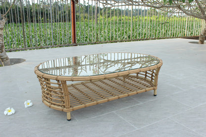 Sandra Outdoor Beige and Wicker Sofa Set for Stylish and Comfortable Patio or Garden Lounging