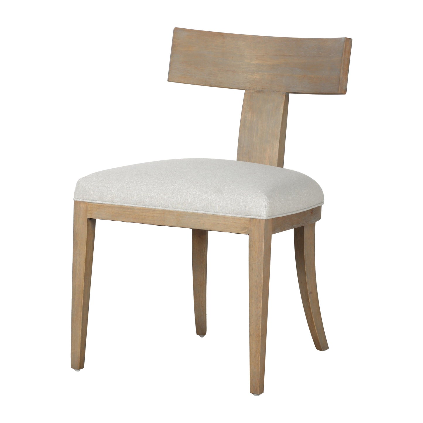 Modrest Fabien - Mid-Century Modern Beige Linen + Wood Dining Chair (Set of 2)
