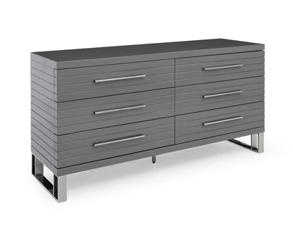 Modrest Splendor Silver & Grey Velvet Upholstered Platform Bed Set – Luxurious Modern Bedroom Design