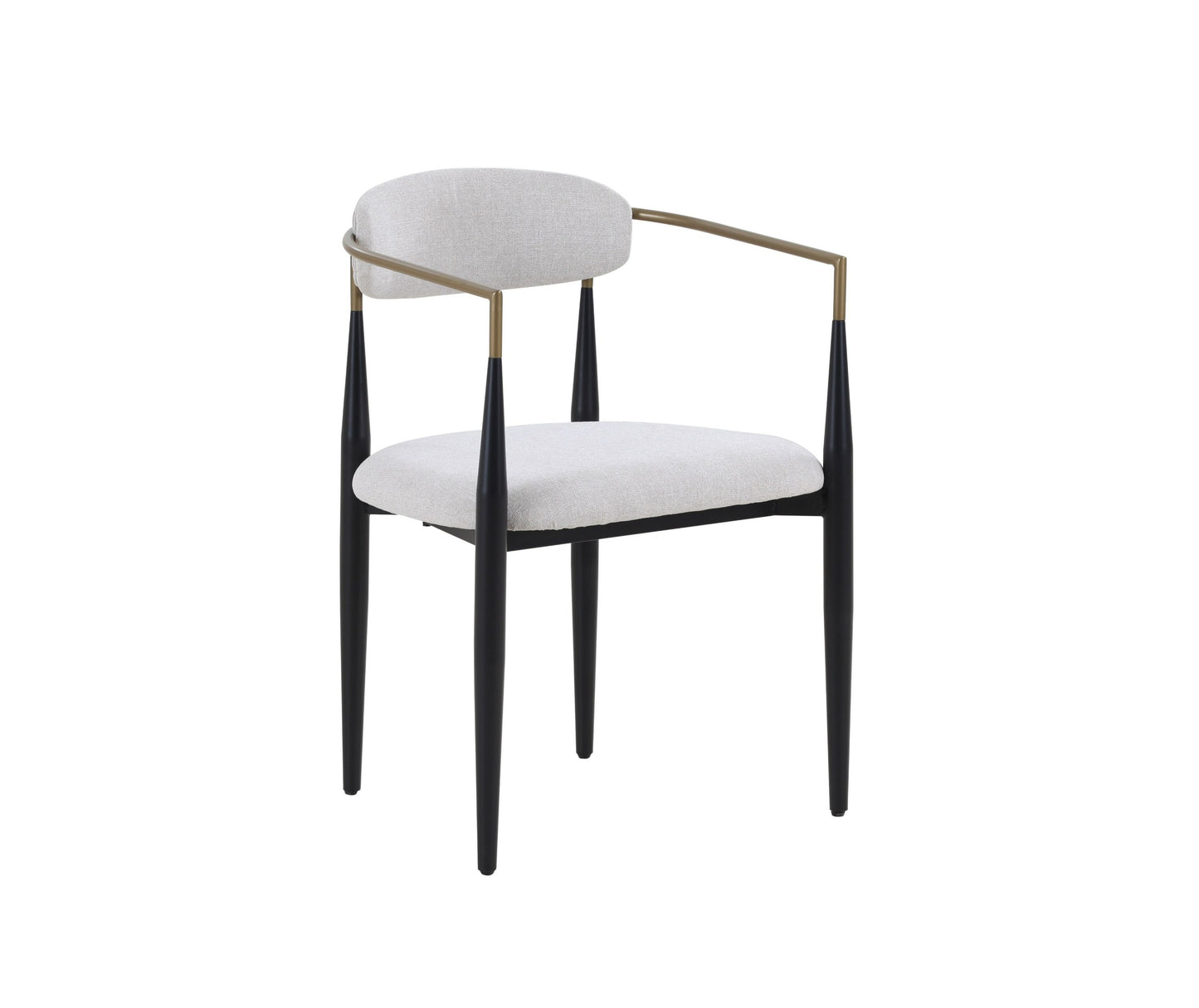 Modrest Buchtel - Mid-Century Modern Light Grey + Gold Arm + Black Dining Chair