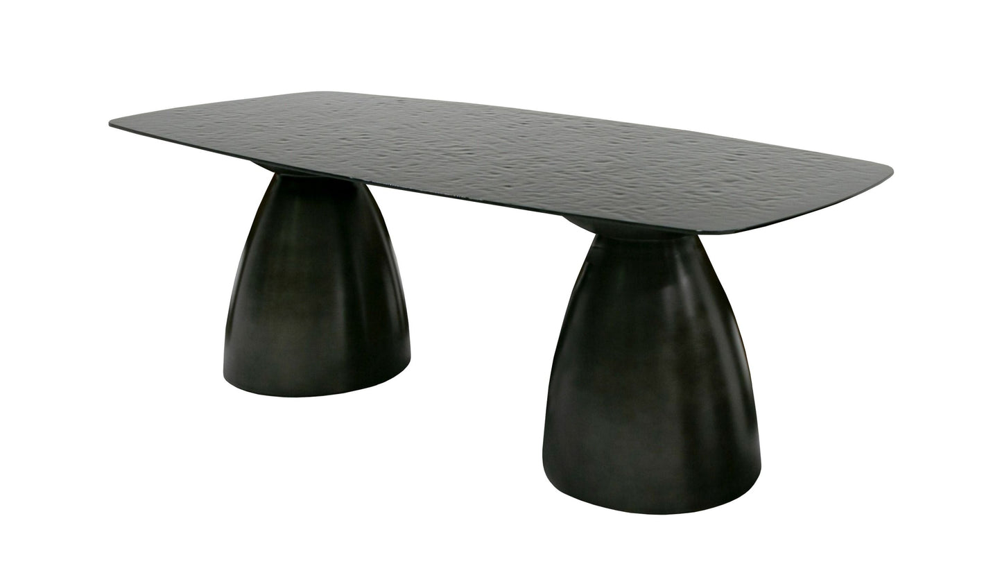 Modrest Calexico - Contemporary Black Wave Glass Wide Rectangular Dining Table