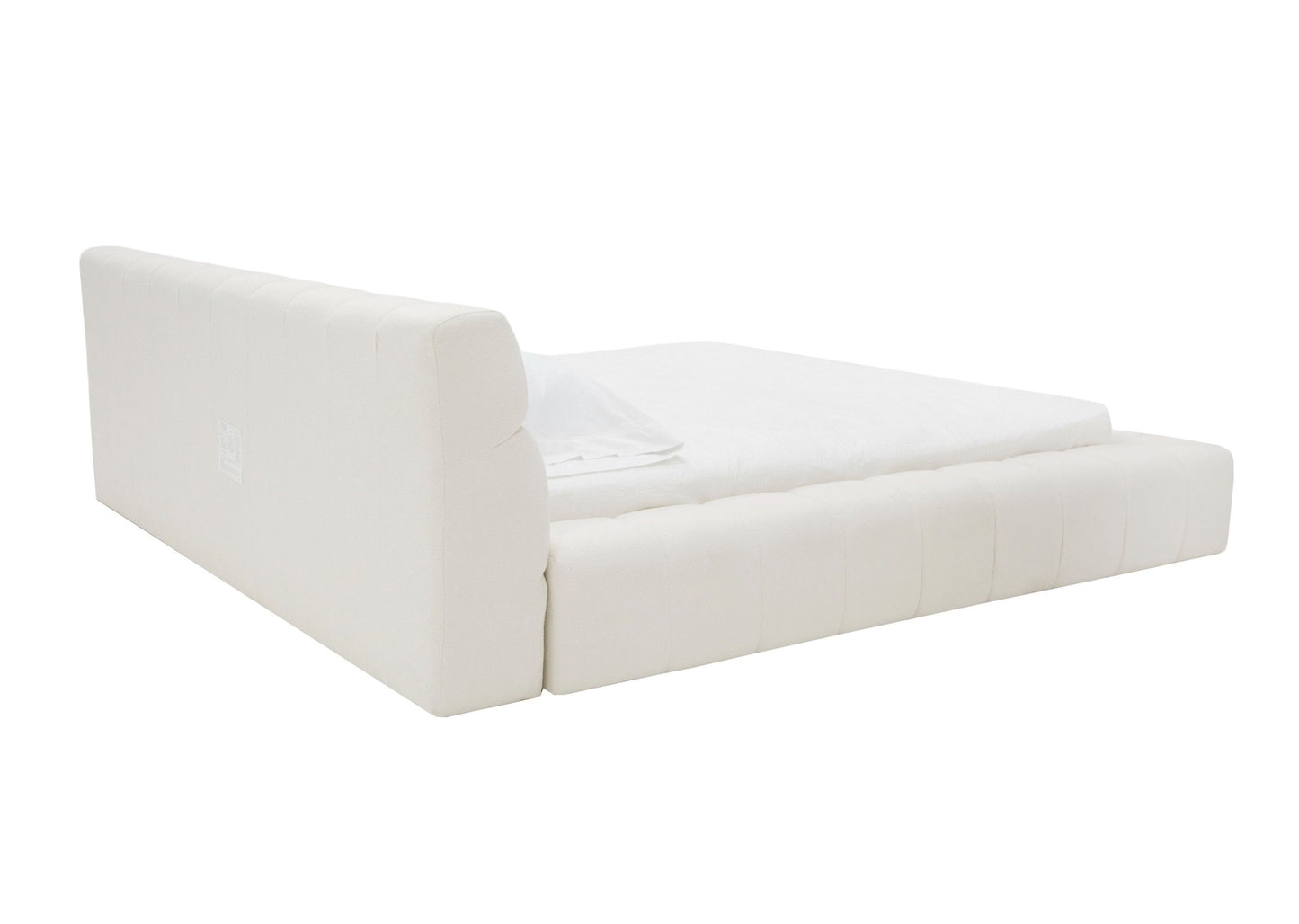 Divani Casa Tyree - Modern Tufted Off-White Fabric Bed