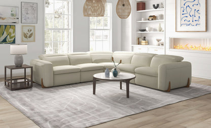 Divani Casa Conrad Modern Beige Fabric Sectional with 3 Recliners – Luxurious Comfort for Your Living Room