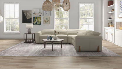 Divani Casa Conrad Modern Beige Fabric Sectional with 3 Recliners – Luxurious Comfort for Your Living Room