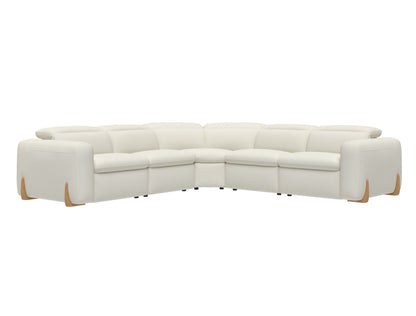 Divani Casa Conrad Modern Beige Fabric Sectional with 3 Recliners – Luxurious Comfort for Your Living Room