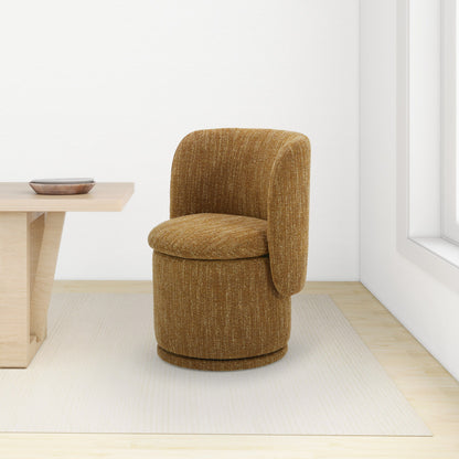 Divani Casa Norris Modern Mustard Fabric Swivel Dining Chair – Stylish Comfort for Your Dining Experience