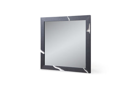 Modrest Aspen Modern Matte Brown Ash & Silver Mirror - Elegant and Contemporary Wall Accent for Your Space