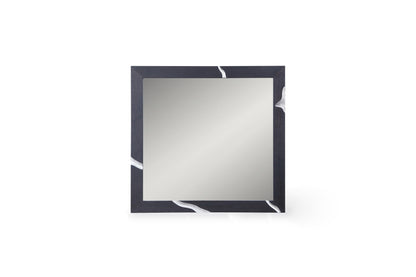 Modrest Aspen Modern Matte Brown Ash & Silver Mirror - Elegant and Contemporary Wall Accent for Your Space