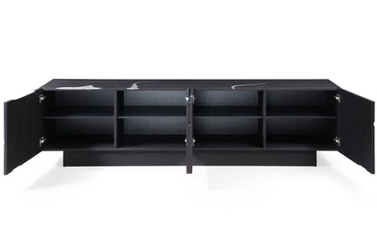 Modrest Aspen Modern Matte Brown Ash & Silver TV Stand - Stylish and Functional Entertainment Center for Your Living Room