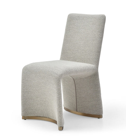 Modrest Kenda Contemporary Grey and Brushed Gold Dining Chair (Set of 2)