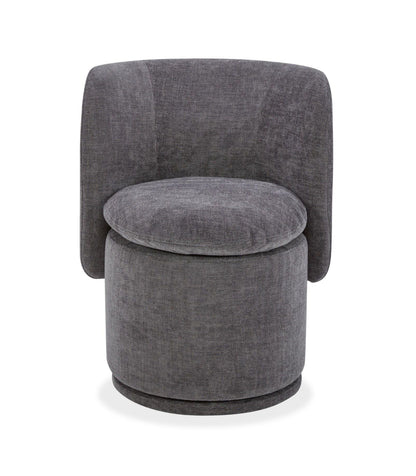 Divani Casa Norris Modern Dark Grey Fabric Swivel Dining Chair - Stylish and Comfortable Seating for Your Dining Area