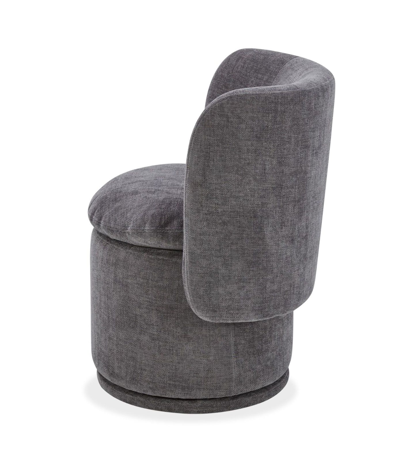 Divani Casa Norris - Modern Dark Grey Fabric Swivel Dining Chair