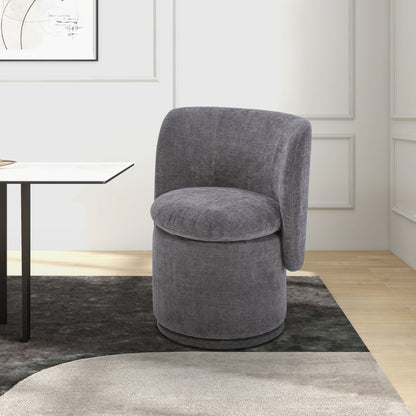 Divani Casa Norris Modern Dark Grey Fabric Swivel Dining Chair - Stylish and Comfortable Seating for Your Dining Area
