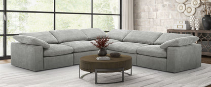 Divani Casa Corinth Modern Gray Fabric Sectional Sofa with 3 Power Recliners - Ultimate Comfort and Style for Your Living Room