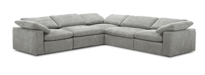 Divani Casa Corinth Modern Gray Fabric Sectional Sofa with 3 Power Recliners - Ultimate Comfort and Style for Your Living Room