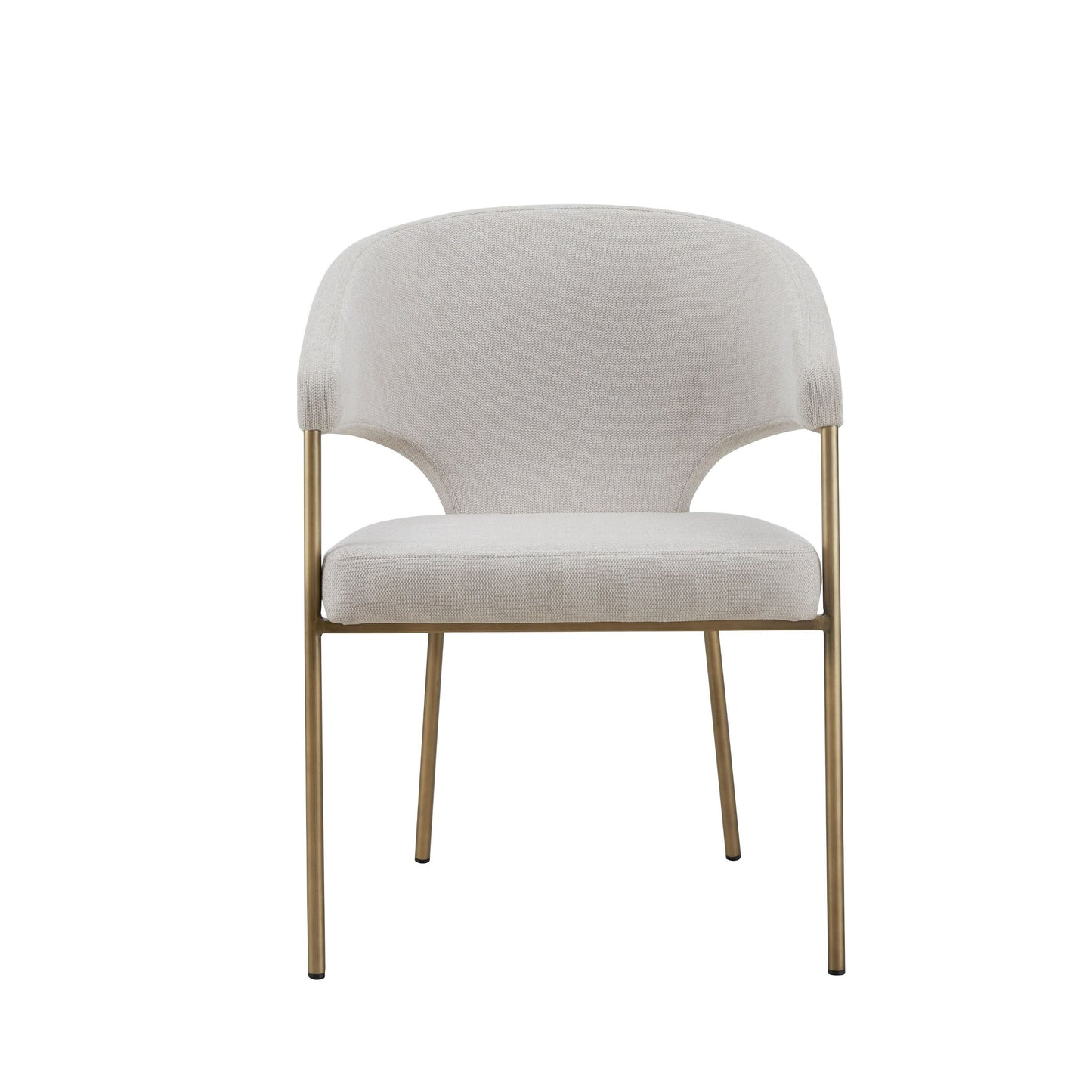 Modrest Claudine - Modern Off-White Fabric & Brass Dining Chair