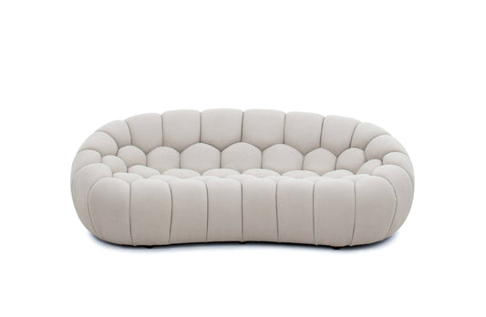 Divani Casa Yolonda Modern Curved Beige Fabric Loveseat - Stylish & Comfortable Seating for Two