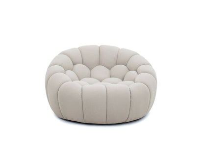 Divani Casa Yolonda Modern Curved Beige Fabric Sofa Set - Stylish & Comfortable Living Room Seating