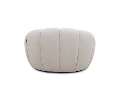 Divani Casa Yolonda Modern Curved Beige Fabric Sofa Set - Stylish & Comfortable Living Room Seating